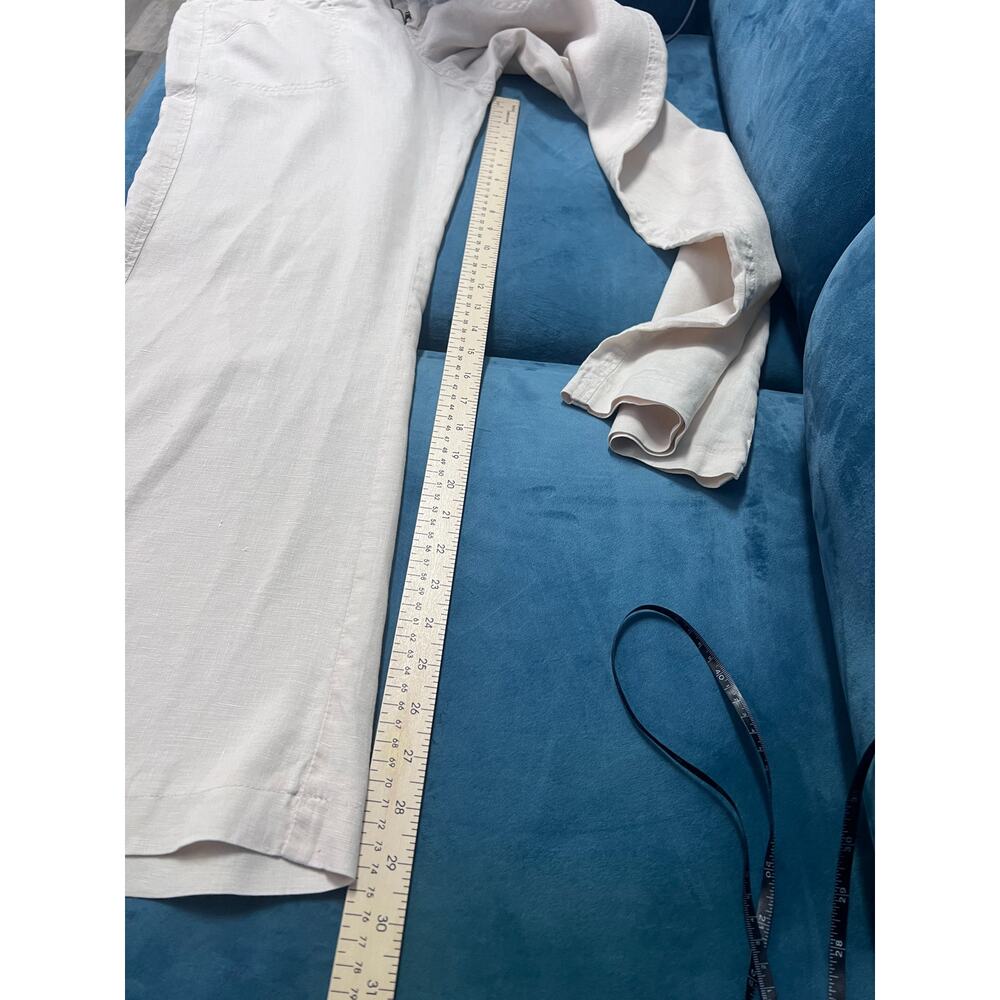 Joie 100% Linen Pants Women Size 4 Beige Drawstring Wide Leg Casual Summer - Picture 6 of 10